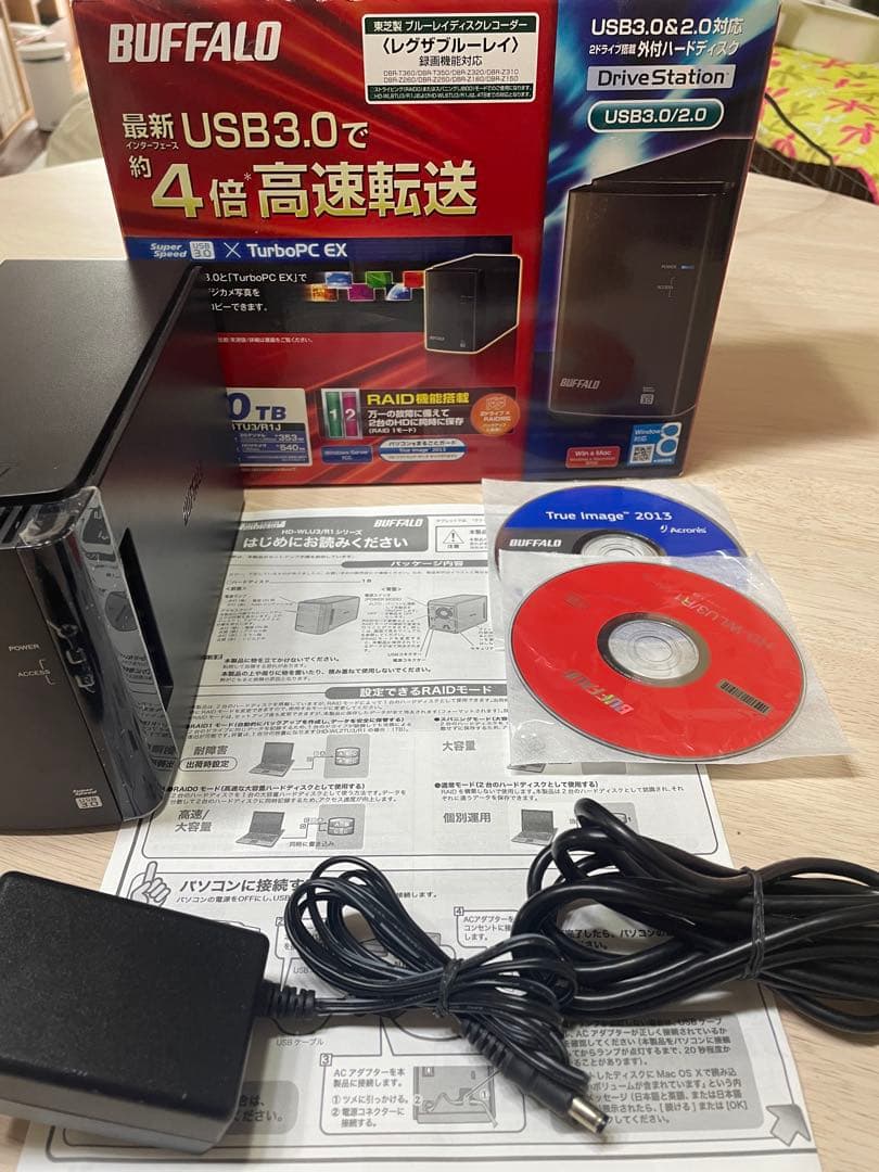 【ほぼ新品】BUFFALO 外付けHDD 4TB HD-WLU3/R1J HD-WL4TU3/R1J 外付けHDD ブラック [4TB /据え置き型] BUFFALO