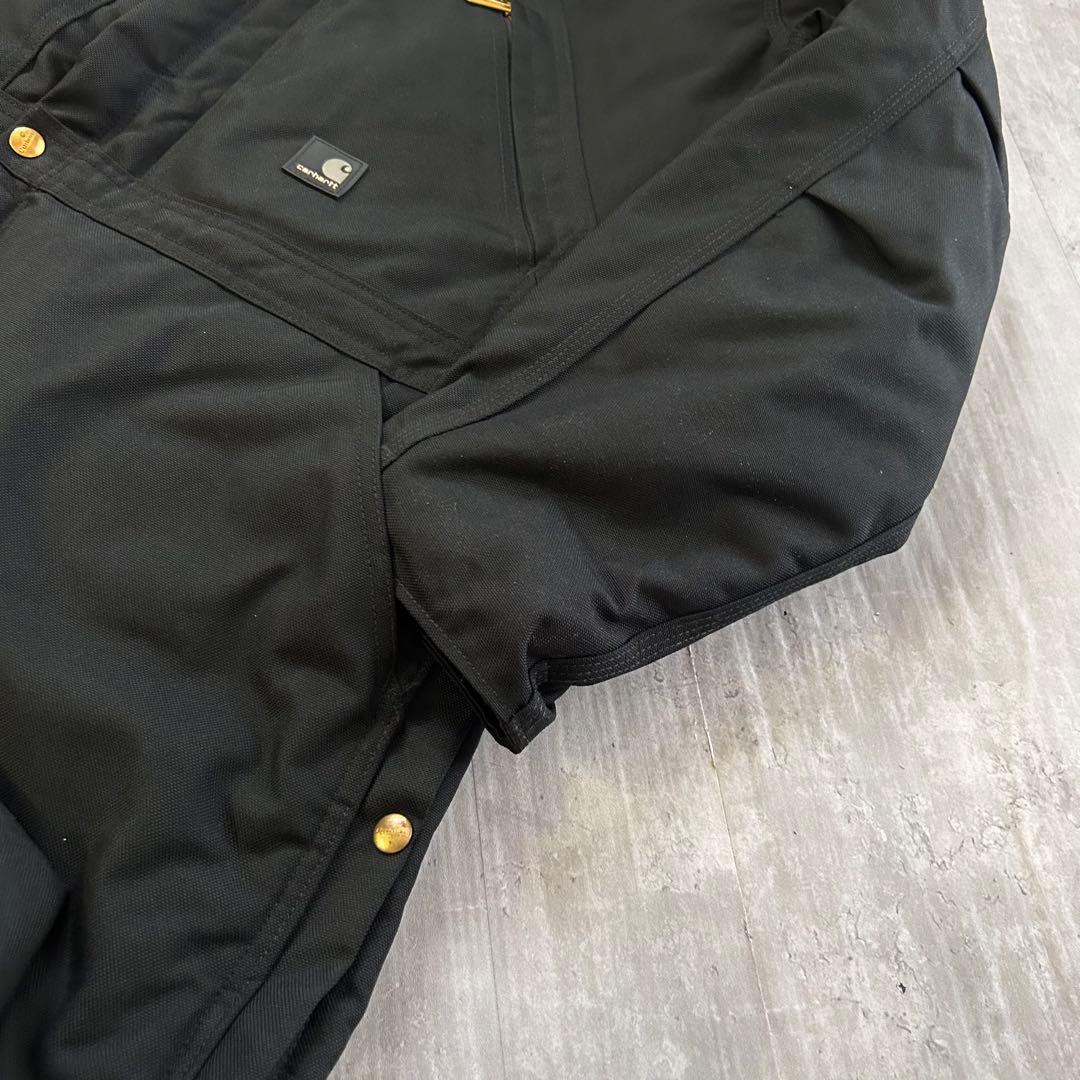 P276【42R】【ダブルニー】カーハート 防寒つなぎ 中綿入り 黒