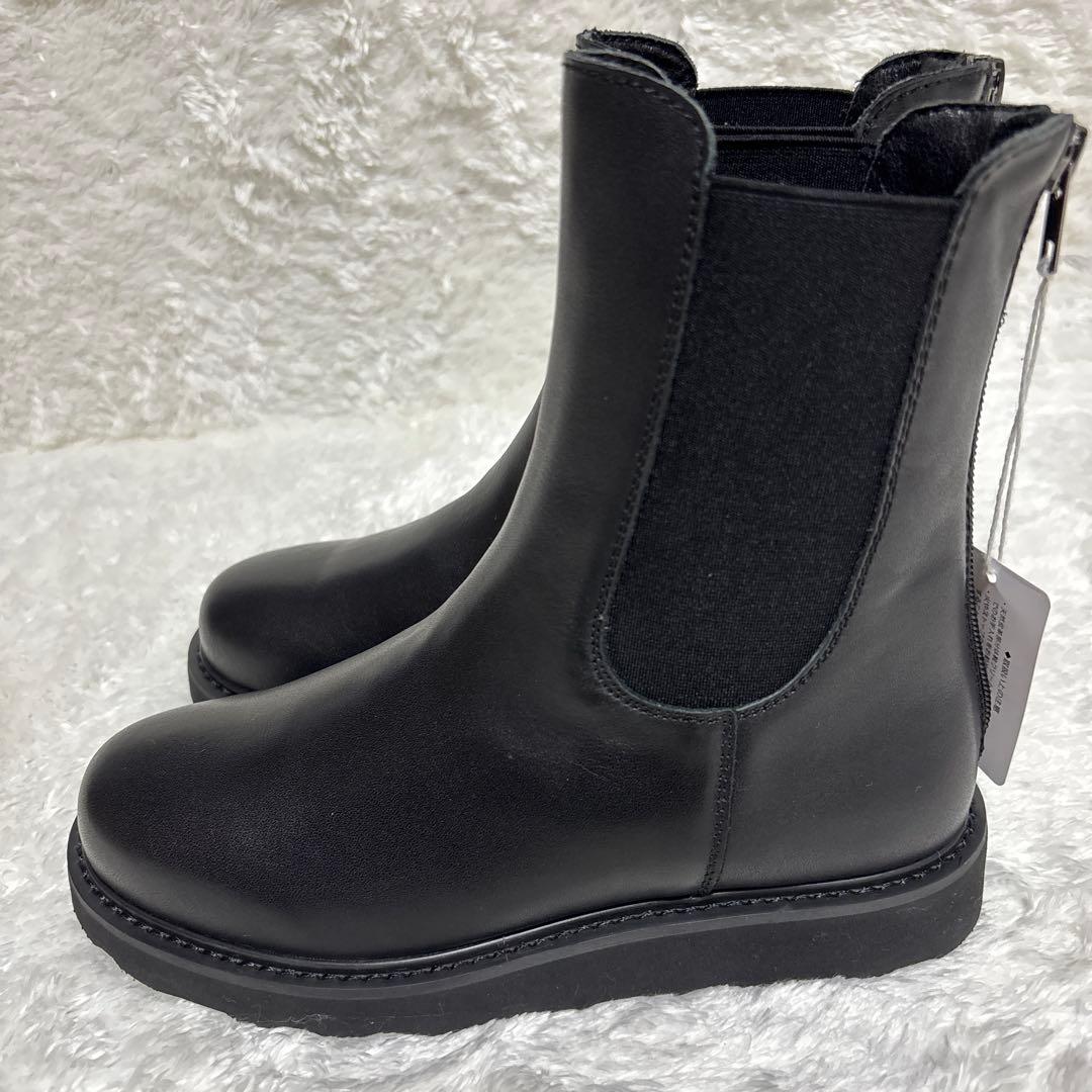 VINILO【ヴィニーロ】 サイドゴアブーツ ショート　ブラック 23.5cm