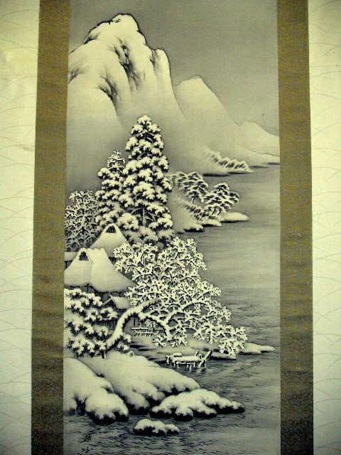 ♥掛軸 雪景図 田口 楚水 掛け軸 共箱付き 骨董品 - メルカリ