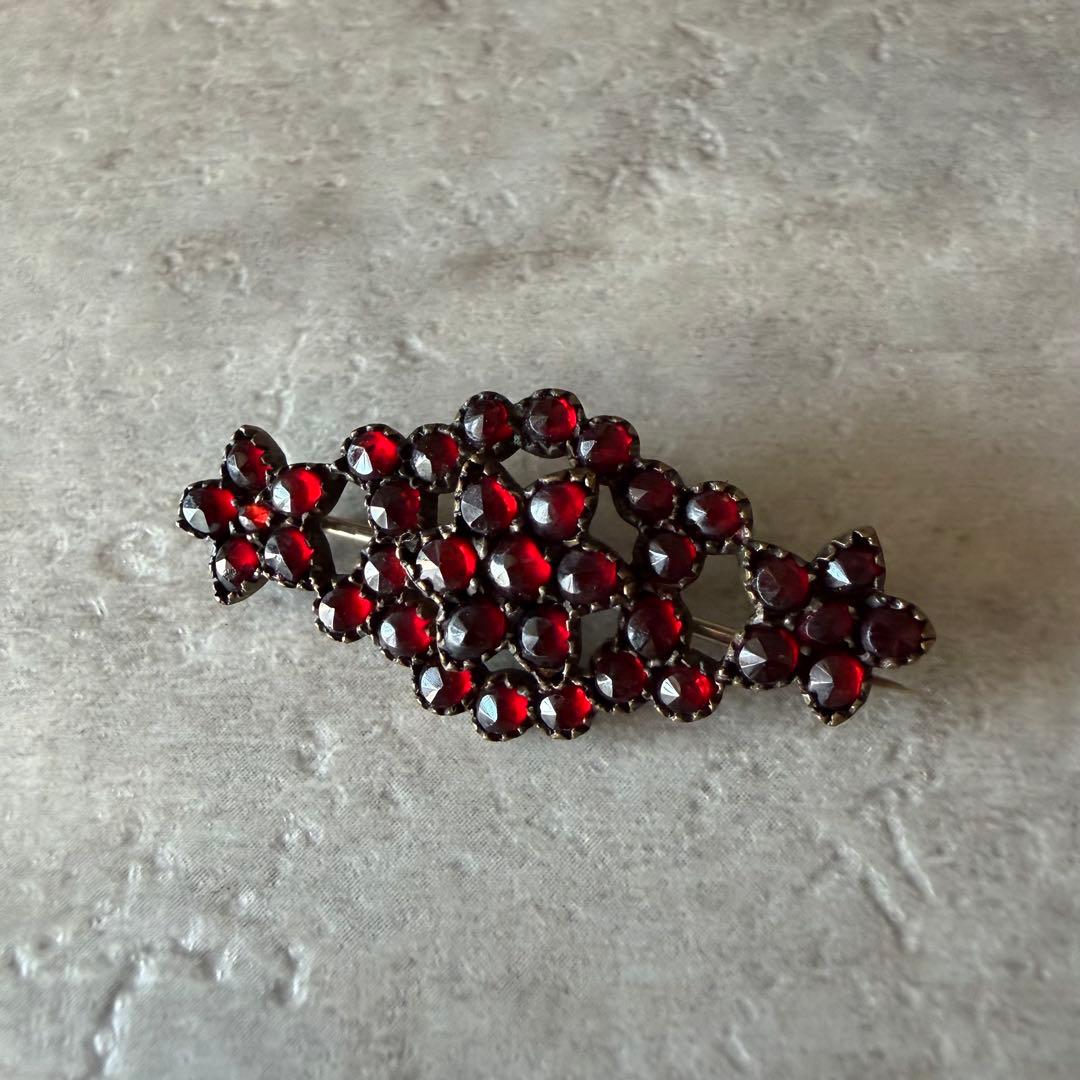 アンティーク ボヘミアンガーネット ブローチ ボヘミアンガーネット ブローチアンティークアクセサリーの通販なら