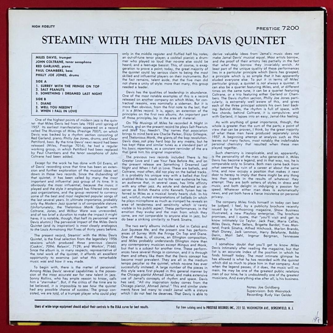 ☆至高の逸品【USオリジナル／MONO／深溝／RVG】 マイルス・デイヴィス