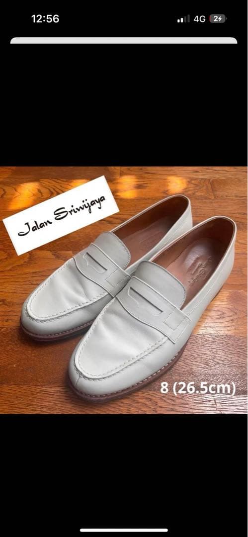 ジャランスリウァヤ 美品 98589 コインローファー ベージュ ホワイト 8