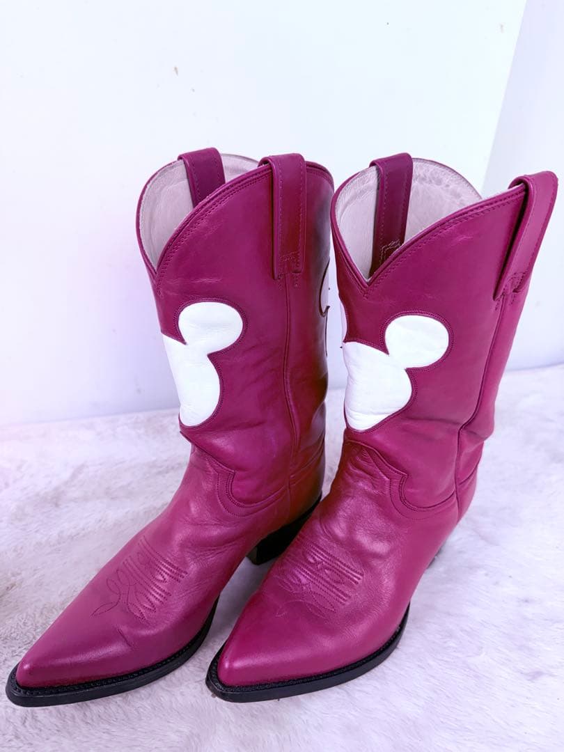 超希少 D24限定 ミッキーマウス 本革ウエスタンブーツ - メルカリ