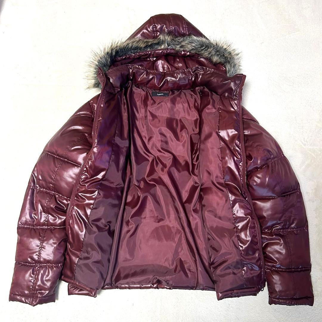 famock ファモック 中綿ダウンジャケット ファー フード サイズL y2k