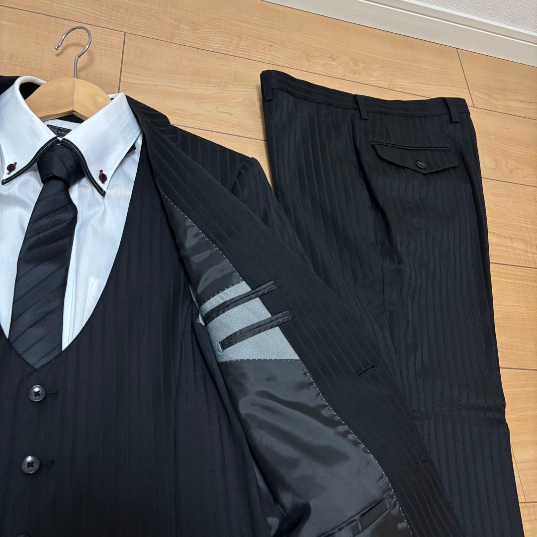 【美品】　P.S.FA スーツ6点セット　A5 成人式　シャツネクタイベルト付き