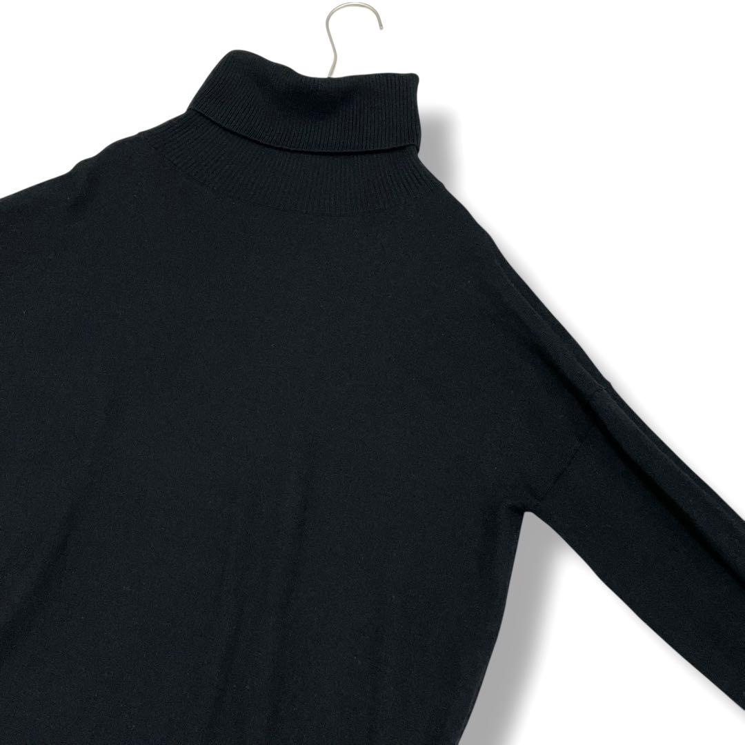 ティッカTICCA ウール100％ コクーン ニット ワンピース ロング丈 黒