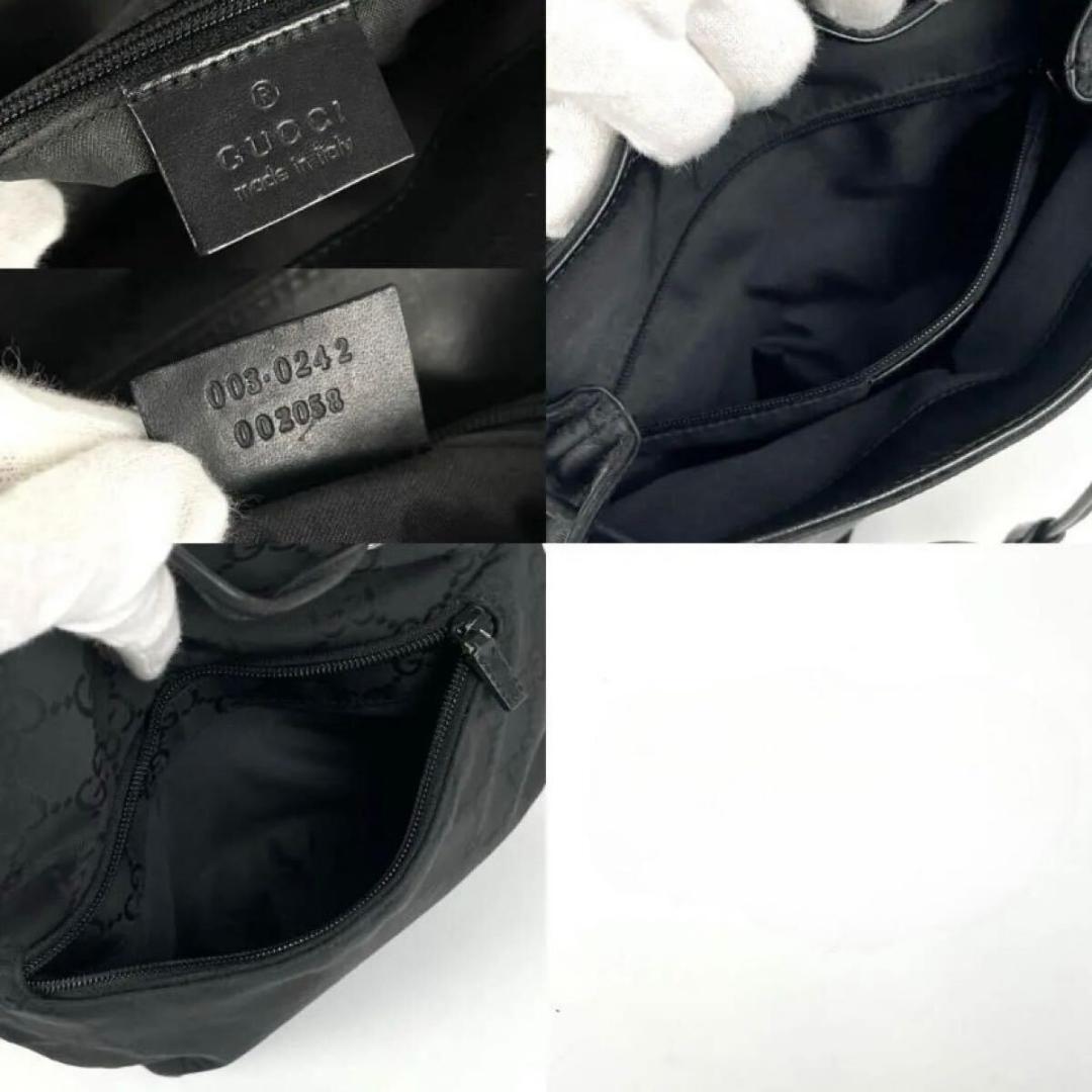 希少 極美品◇ GUCCI ◇リュック 巾着型 GGキャンバス ナイロン レザー