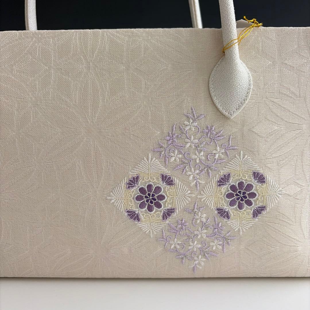 新品未使用 刺繍入り京都 西陣 正絹 帯使用 利休バッグ26208 - メルカリ