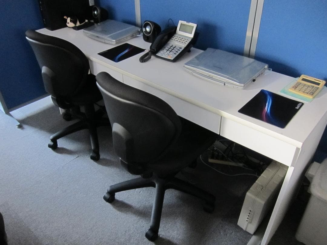 パソコン事務所机＋イス【未使用】セット　都内配達無料 エグゼクティブデスク セット W1500 チェアセット 役員用デスク MMD