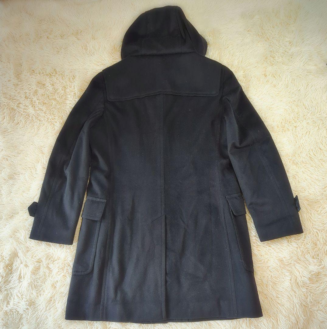 麻布テーラー カシミヤ100% ネイビー ダッフルコート フード着脱可 M
