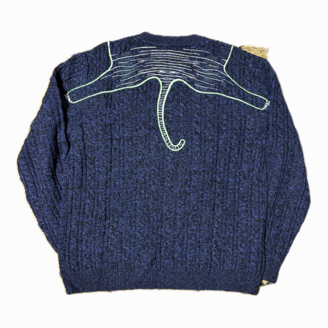 KENZO ライオン刺繍セーター Lサイズ ネイビー - メルカリ