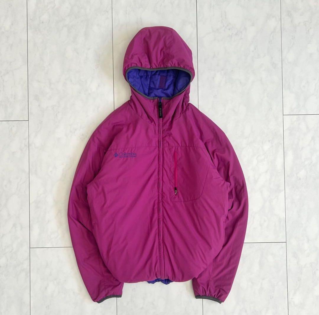 Columbia hooded puffer jacket リバーシブル 短丈 - メルカリ