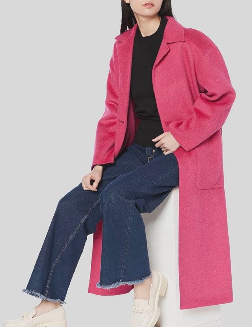 《新品タグ付き》ミラオーウェン 接結シャギーリーンシルエットコート