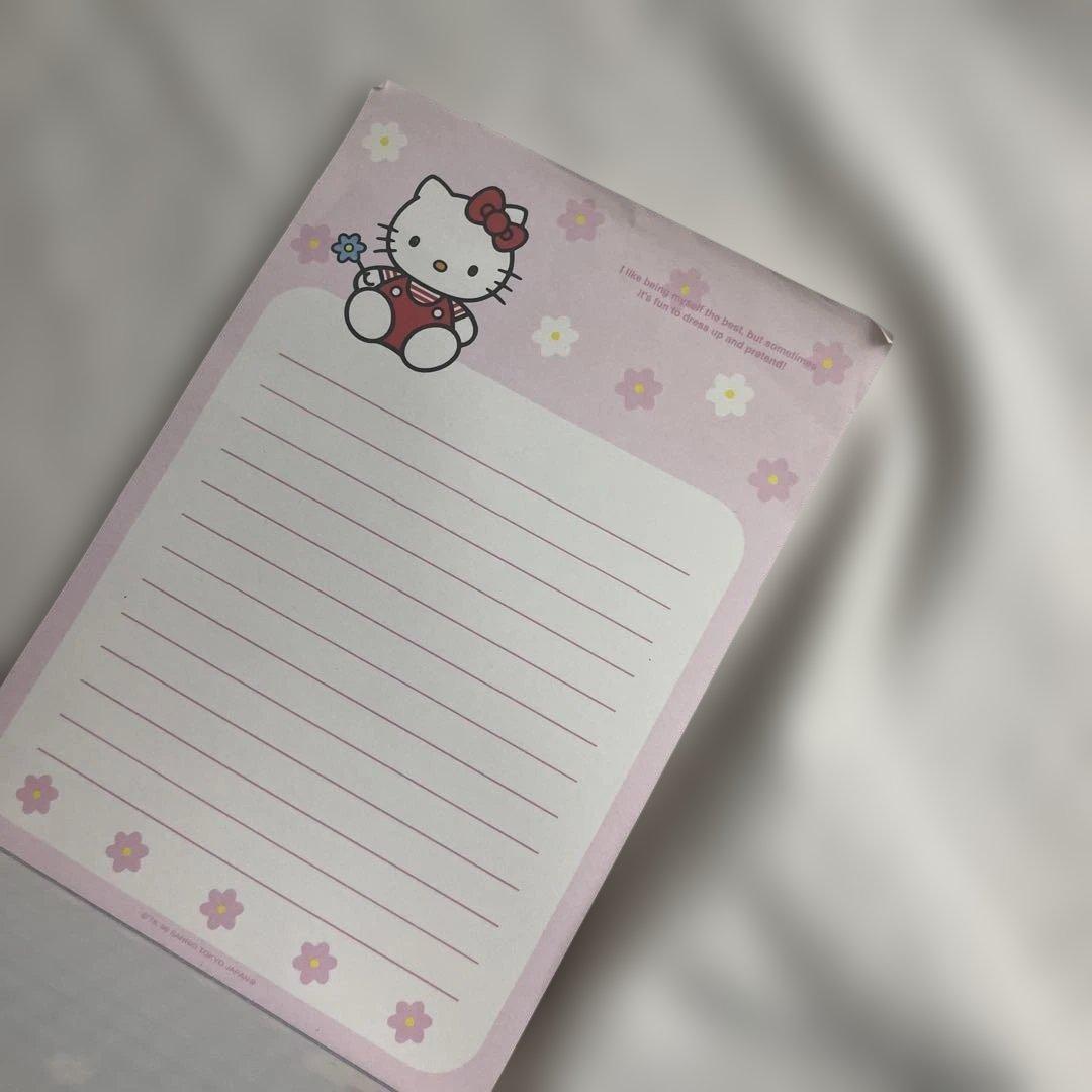 ハローキティ平成レトロ メモ帳 1999 ひよこ 着ぐるみ レターセット