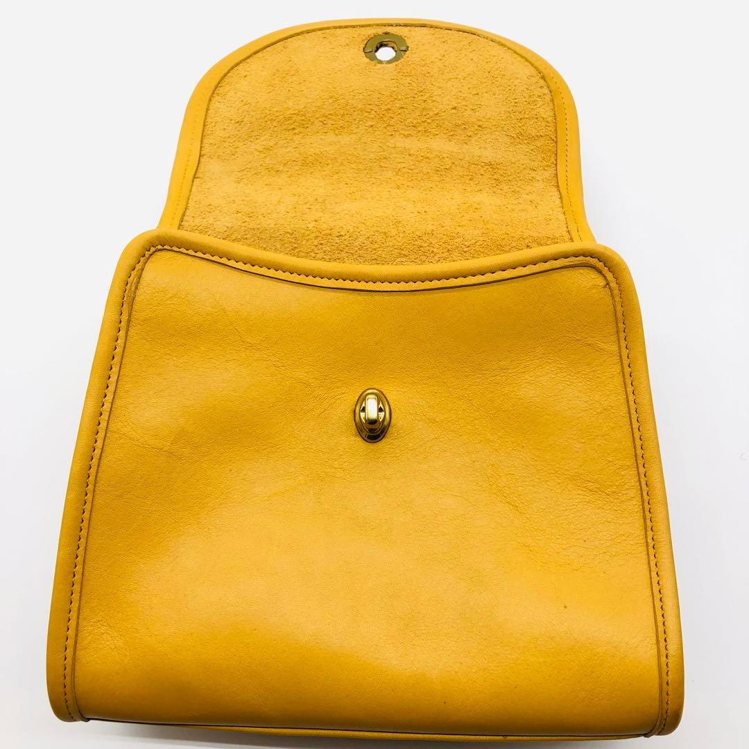 オールドコーチ 9985 USA製 ハンドバッグ 希少マスタードイエロー