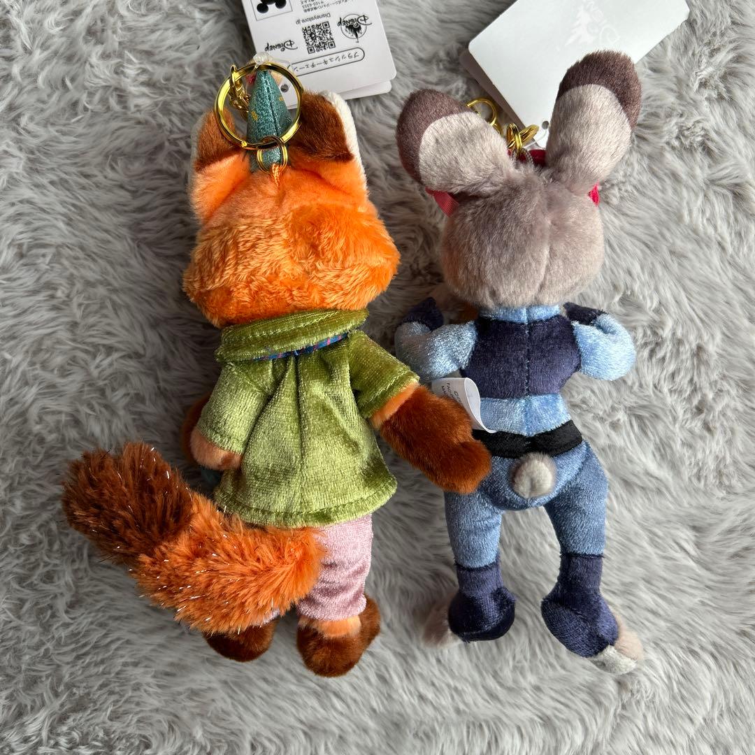 ズートピア10周年 ニック ジュディ ぬいぐるみキーホルダー キー