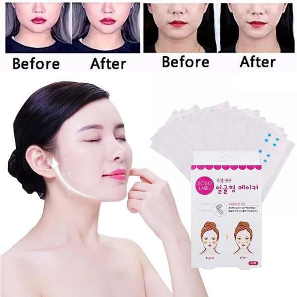▽韓国発 小顔テープ 80枚♪貼るだけで小顔、しわ、たるみ補正 輪郭