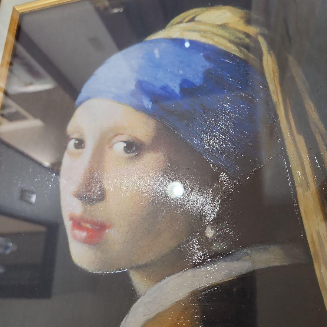 真珠の耳飾りの少女 バロック絵画 フェルメール複製画 外枠58x47.5cm