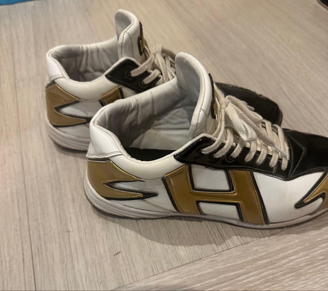 ハタケヤマ エナメル　トレーニングシューズ 紐 ホワイトゴールド 26.5cm