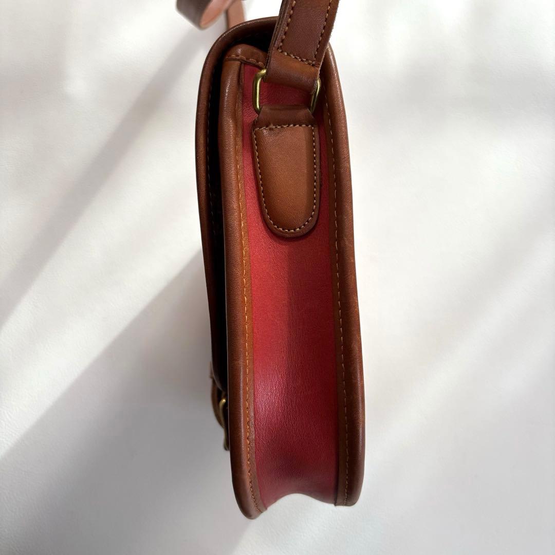 希少 オールドコーチ ショルダーバッグ フラップ レザー 赤茶 1004