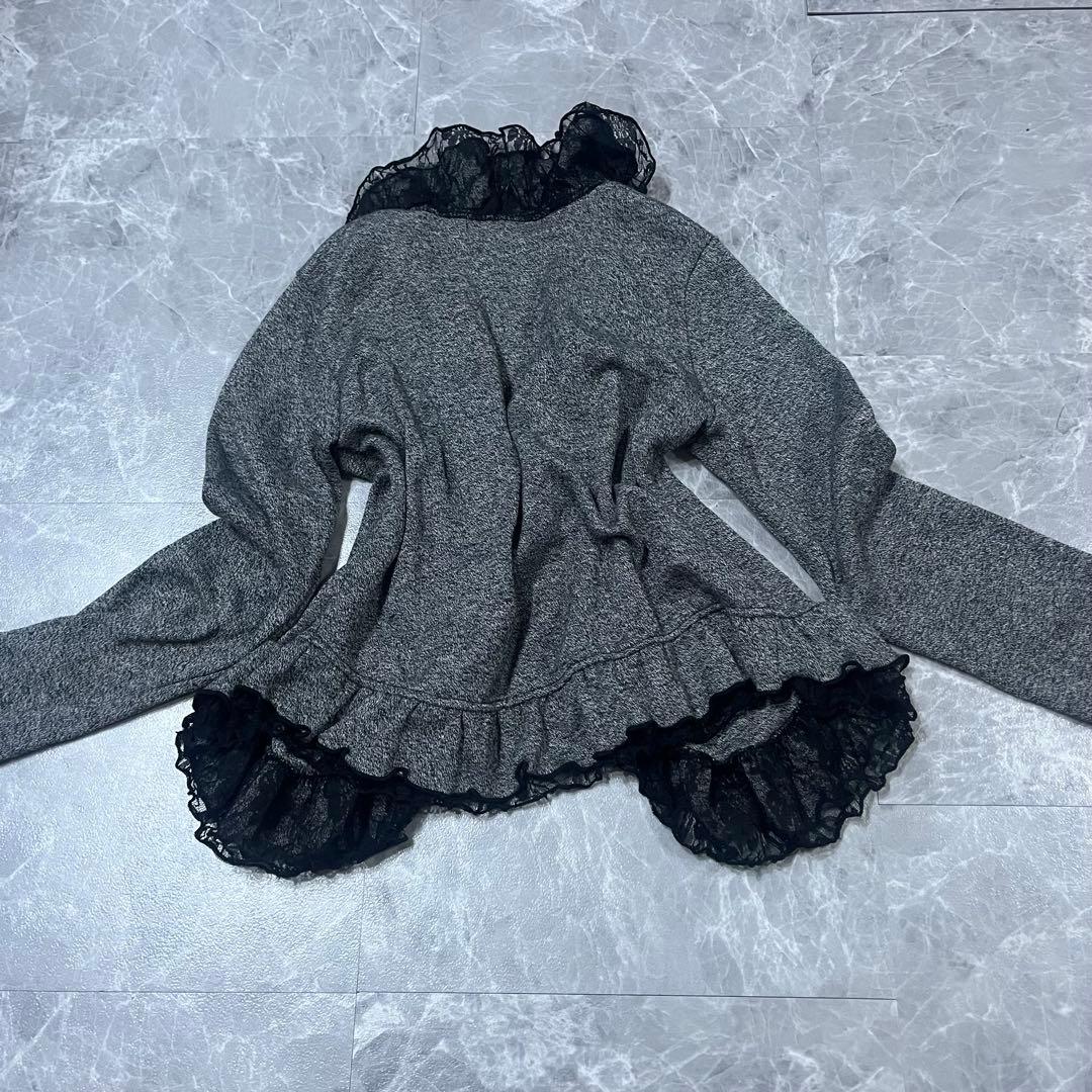 フリルカーディガン レース y2k ダークコア グランジ ゴス ゴシック