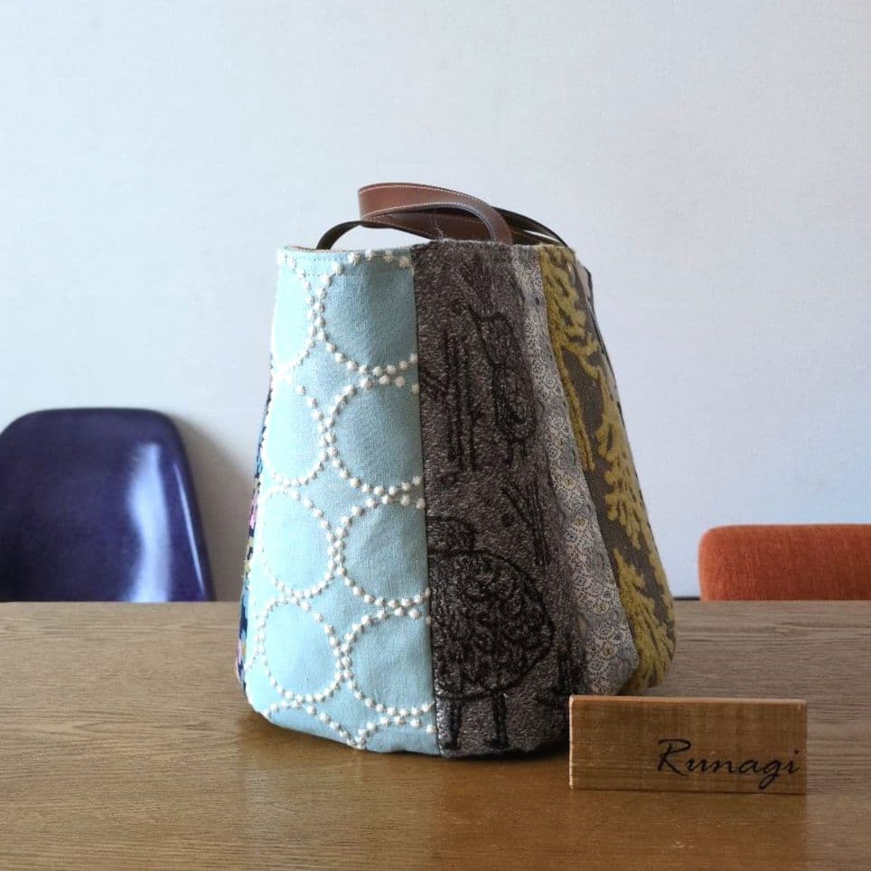 1538】パッチワーク バケツバッグ＊ミナペルホネン