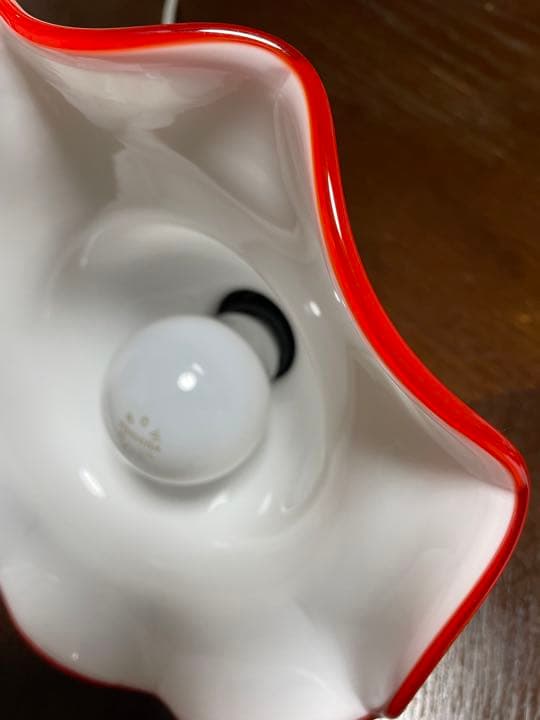 アンティーク フリル乳白色ランプシェード 電気傘 - シーリングライト