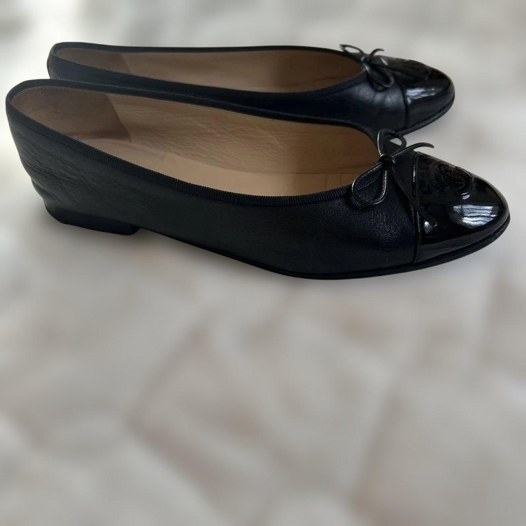 希少サイズ！シャネル バレリーナ バレエシューズ ブラック 39.5 靴