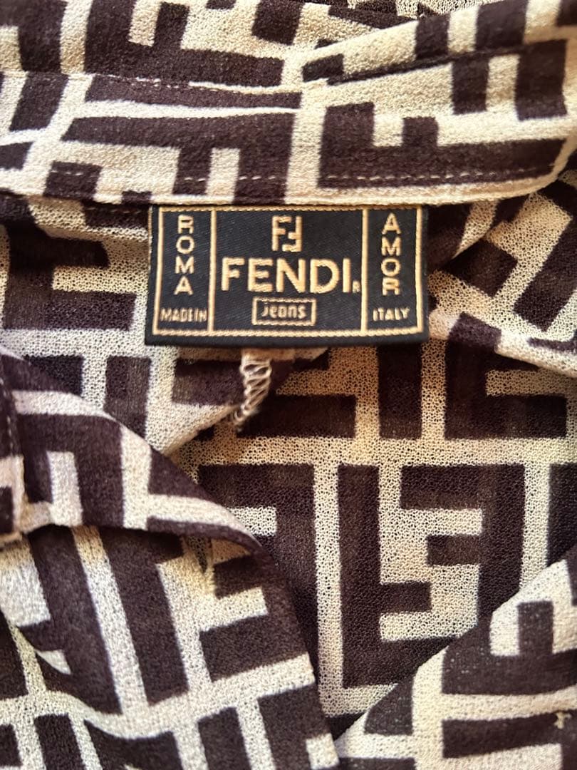 FENDI フェンディ シャツ ズッカ柄 FF柄 Mサイズ 長袖 最終値下げの