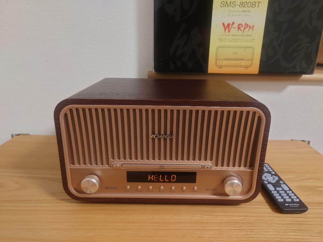 SANSUI SMS-820BT Bluetooth CDステレオシステム レトロ感あふれるデザインのBluetooth(R)機能搭載 オーディオ製品2機種