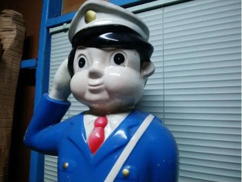 昭和30年代【レア】当時物☆昭和おまわりさん人形☆高さ1m20cm(9.2kg)