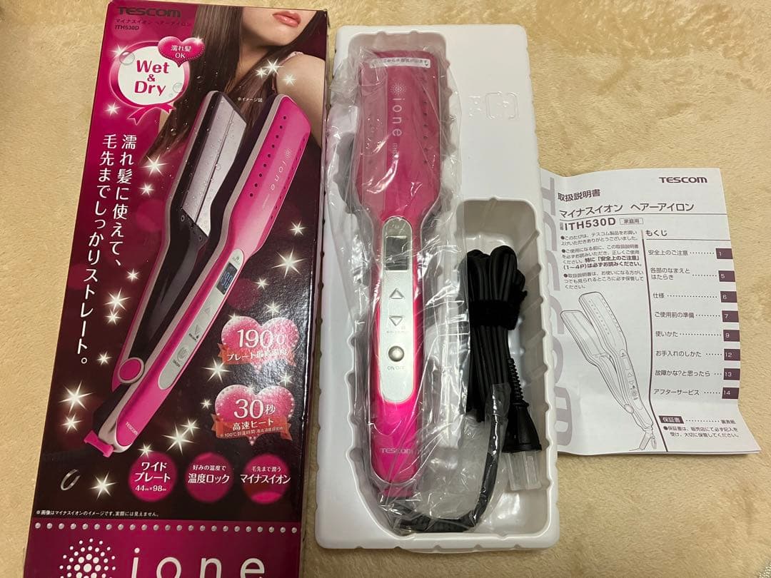 ヘアーアイロン ストレートアイロン テスコム ITH530Dマイナスイオン