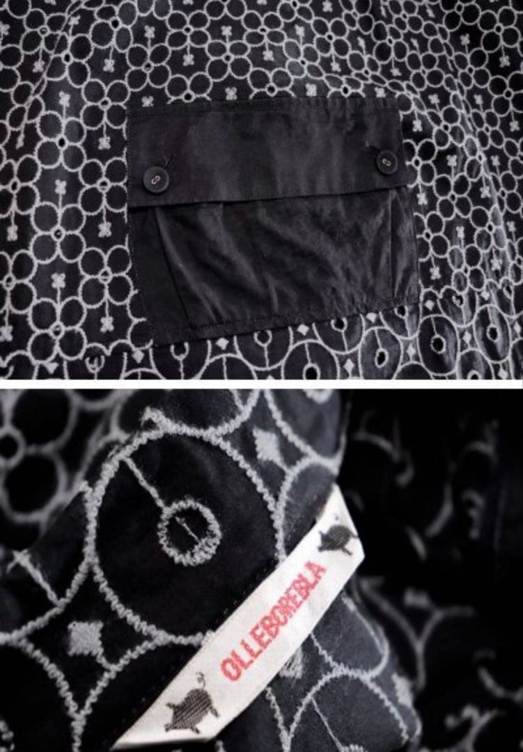 新品未使用品 希少 アルベロベロ 総刺繍 ブタさん シャツ 羽織り 黒灰