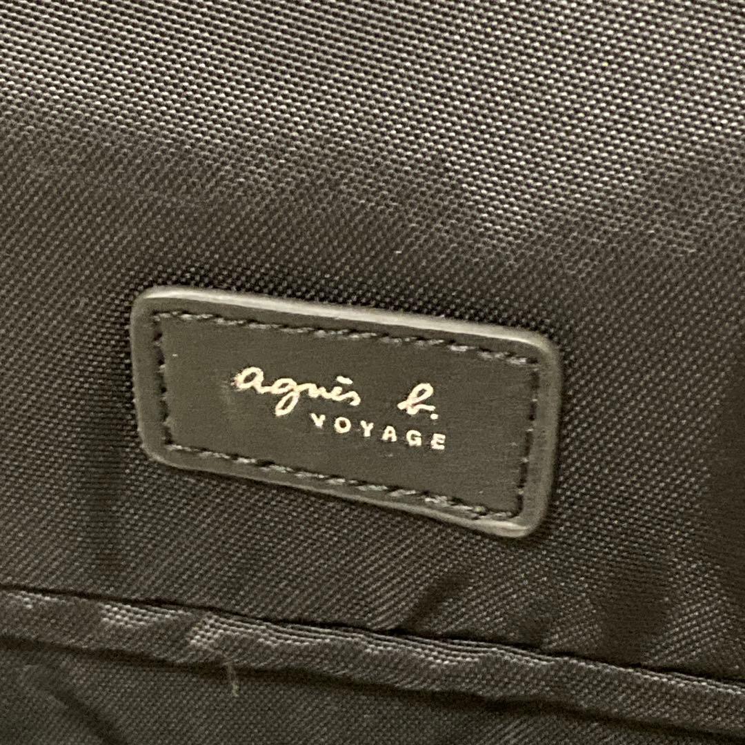 極美品 アニエスべー ナイロンショルダーバッグ 斜め掛け ロゴテープ