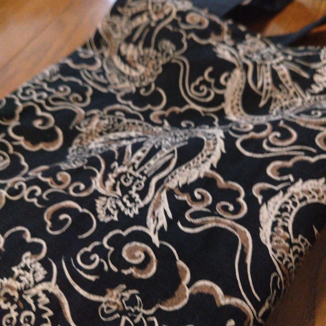 ハンドメイド大きめトートバッグ エコバッグ 和柄龍 - メルカリ