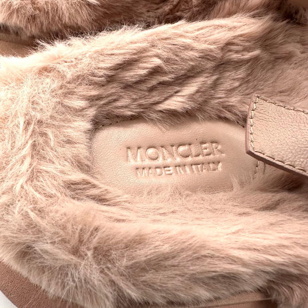 美品☆MONCLER モンクレール ソラリス ファーサンダル ピンク 23.5