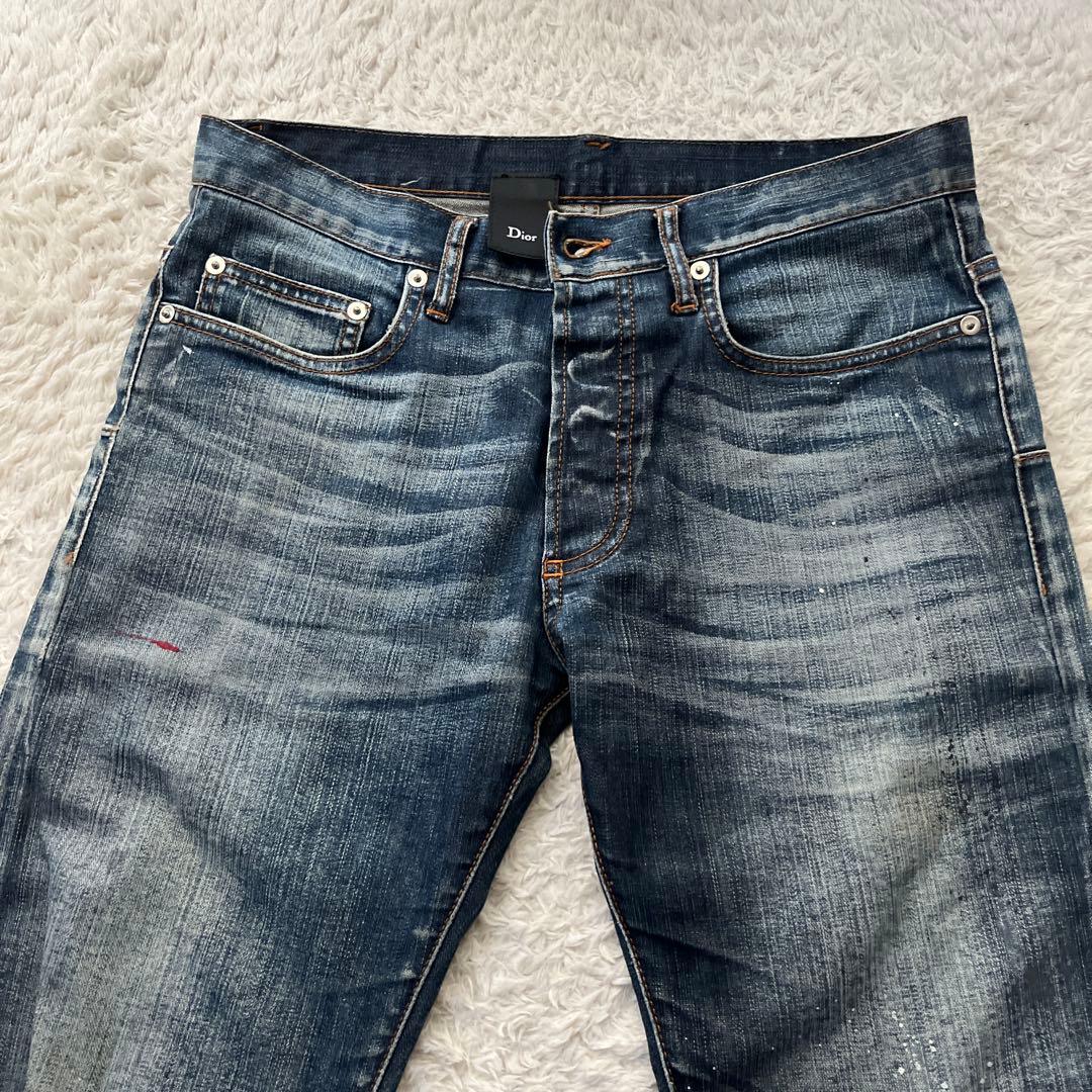 Dior Homme 08SS クリス期 ペイント ストレッチ デニム パンツ - メルカリ