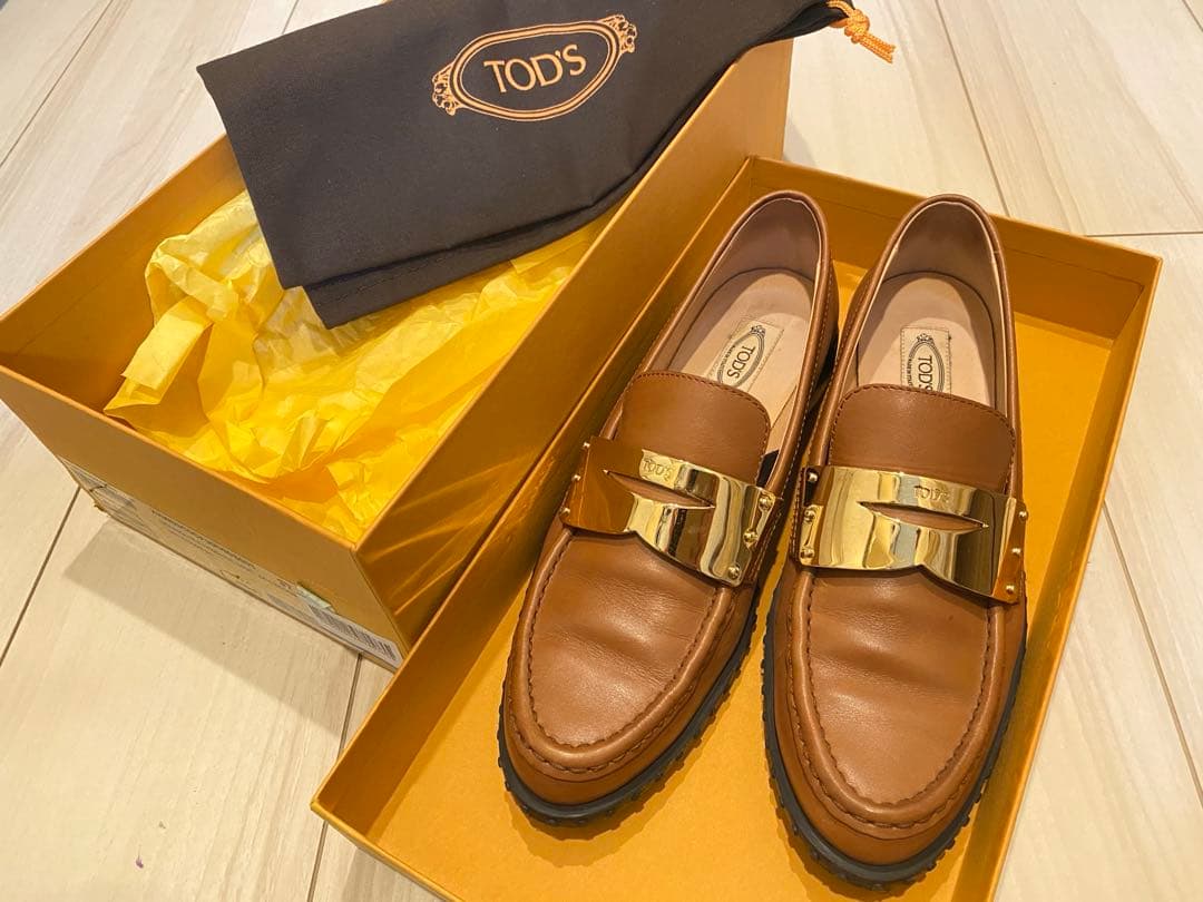 【TOD'S 】ブラウンローファー / size:37★新品保存袋つき TOD'S 】ブラウンローファー / size:37☆新品保存袋つき - メルカリ