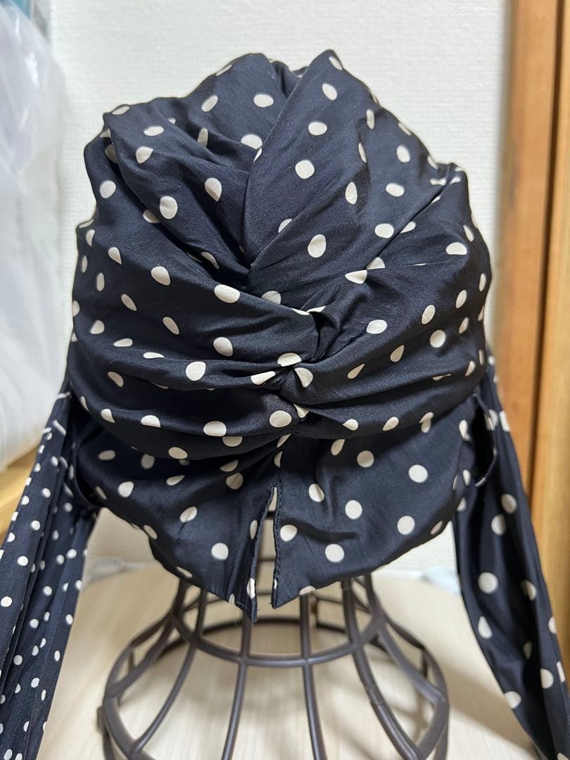 BAREN 医療用スカーフハット Dot Border -Orange Mサイズ