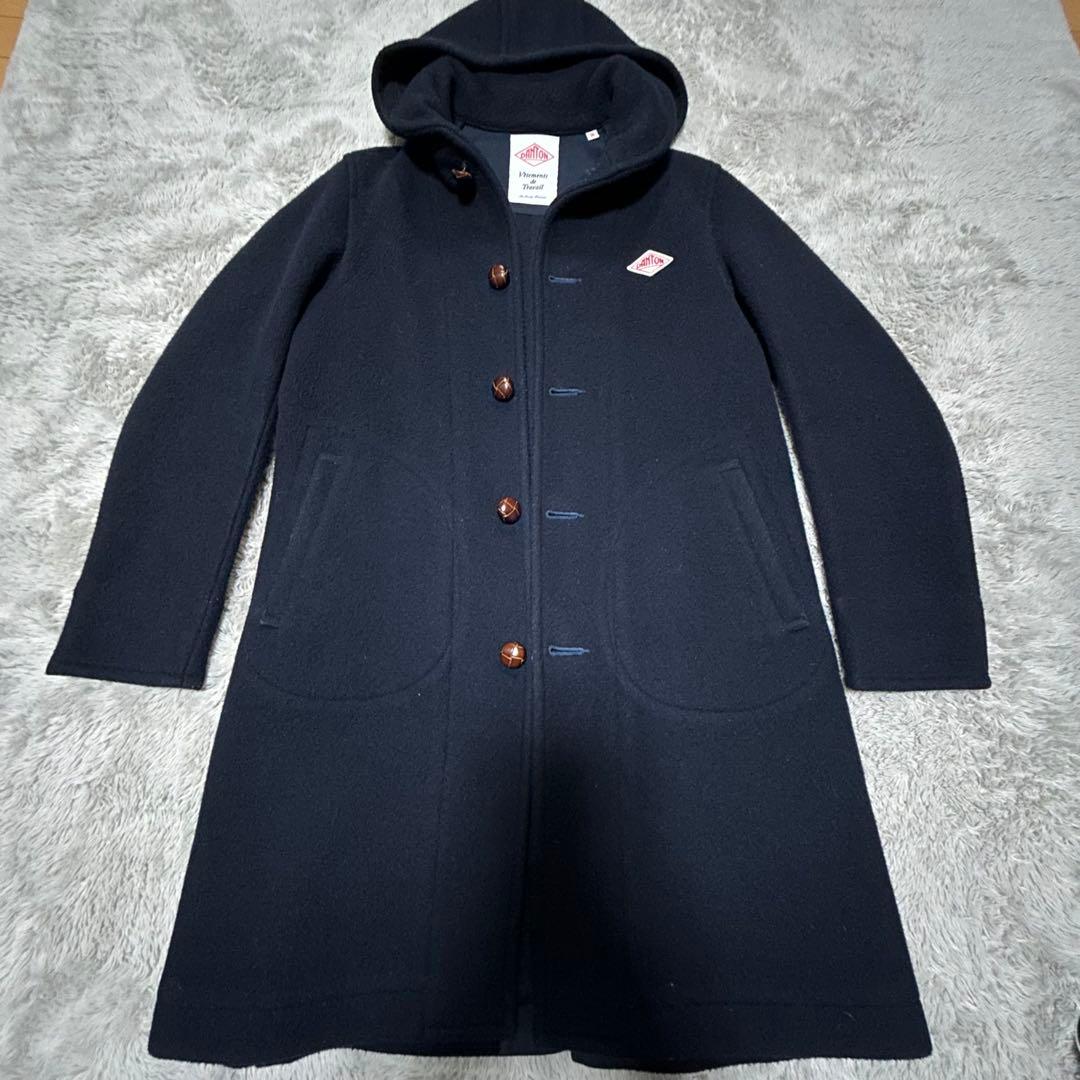 DANTON フード付きウールロングコート ネイビー 36サイズ - メルカリ