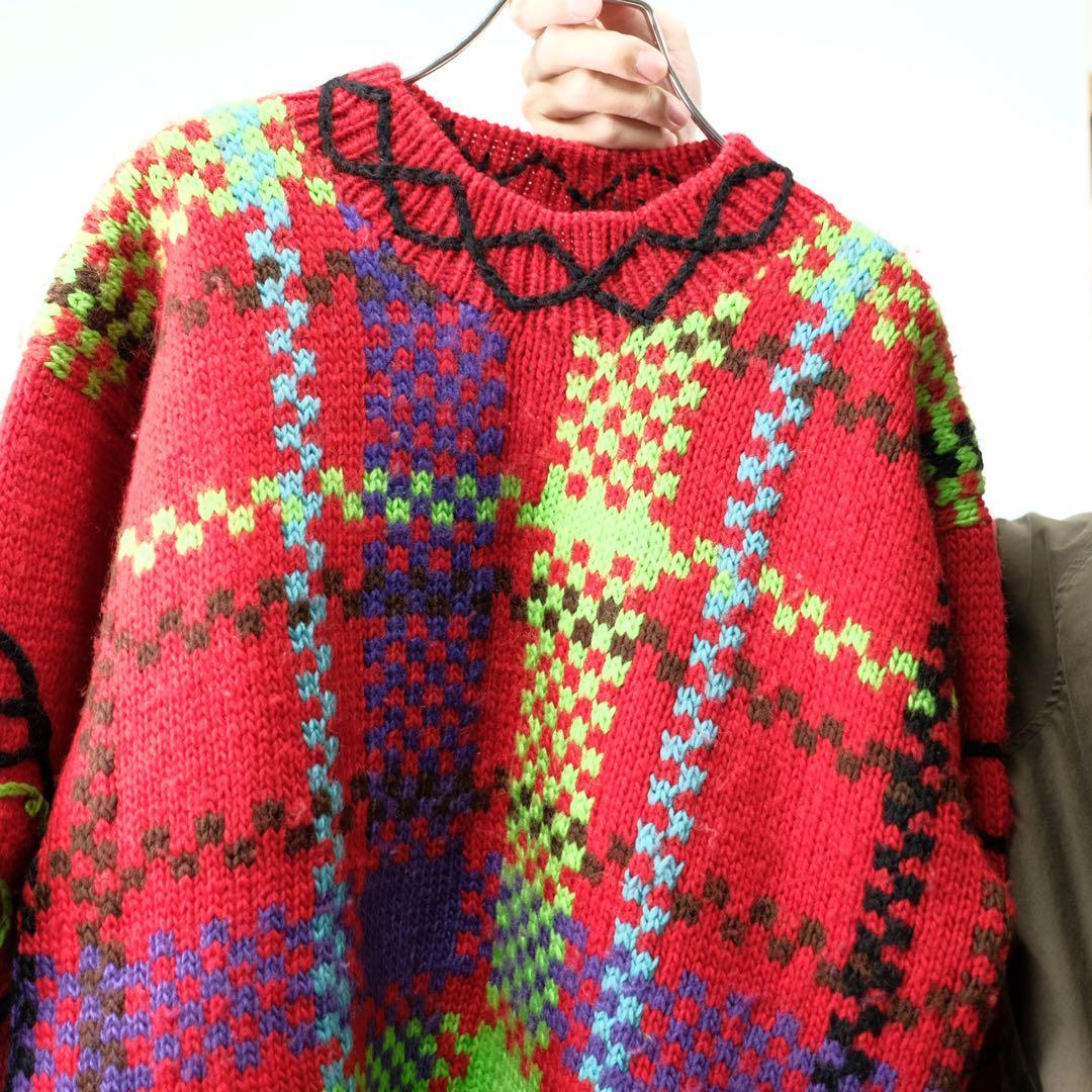 1980s 山本寛斎 KANSAI O2 立体刺繍 ウールニット セーター - メルカリ
