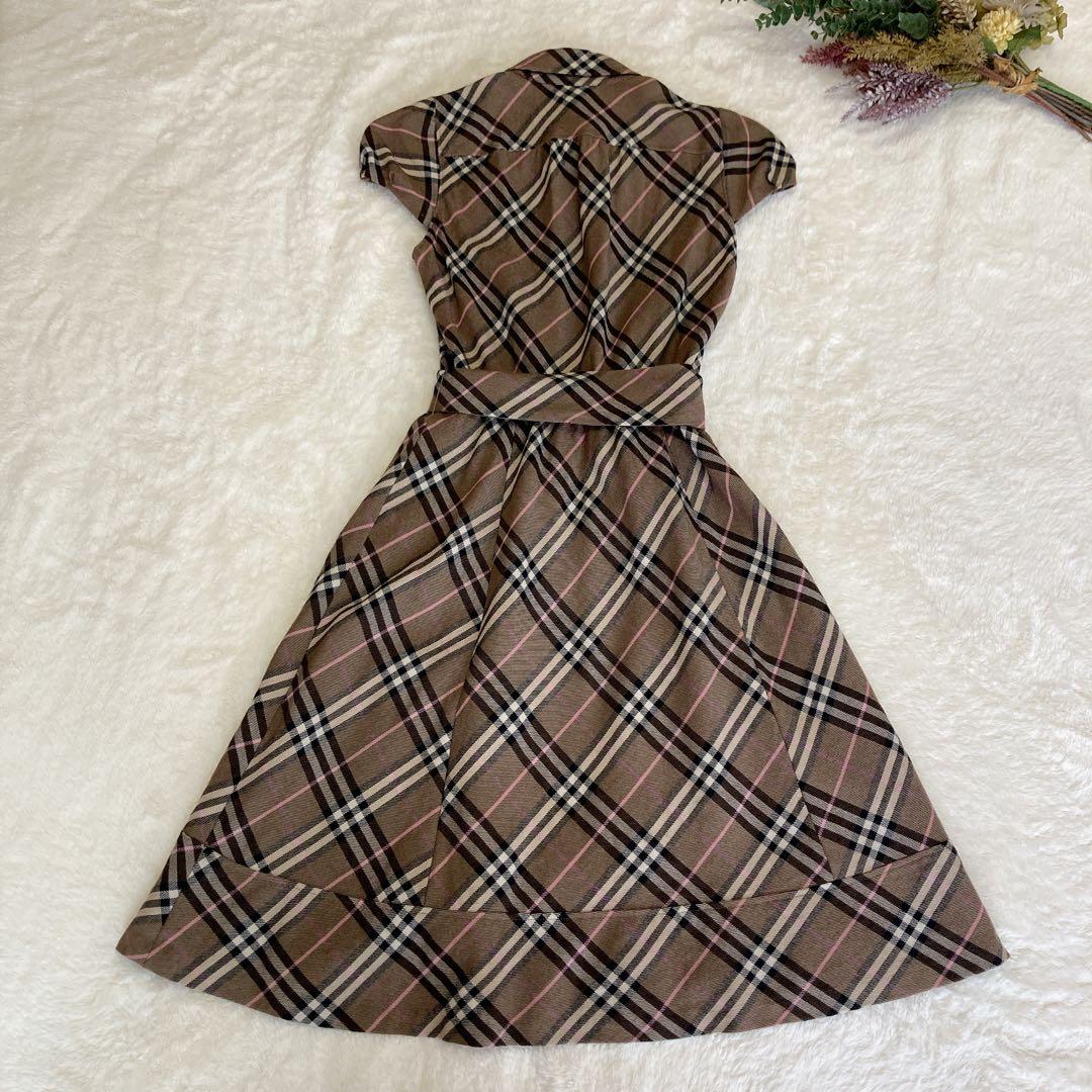 美品】バーバリーブルーレーベル Aラインワンピース ノバチェック