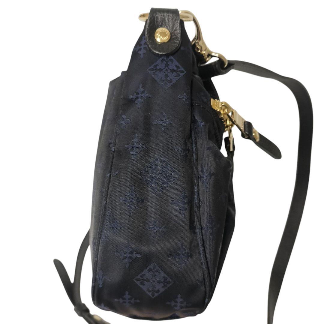 未使用級】ラシット モノグラム柄 ショルダーバッグ ネイビー ゴールド