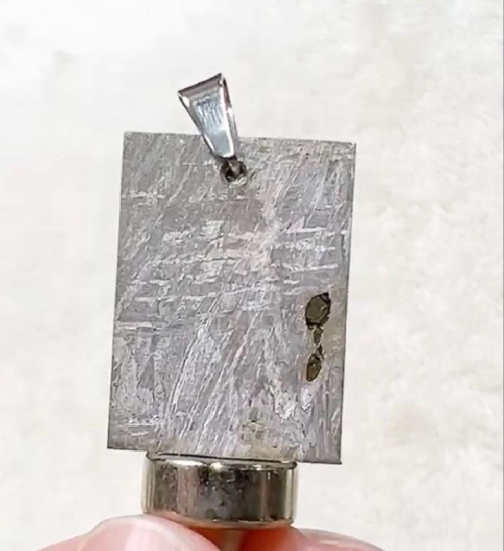 半額！】ギベオン隕石 ペンダントトップ トロイライト入りチェーン