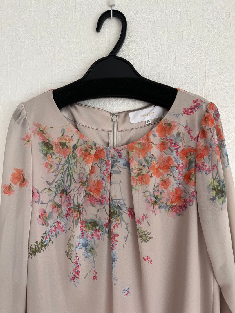 ☆スーナウーナ 花柄 七分袖 ひざ丈ワンピース☆ - メルカリ