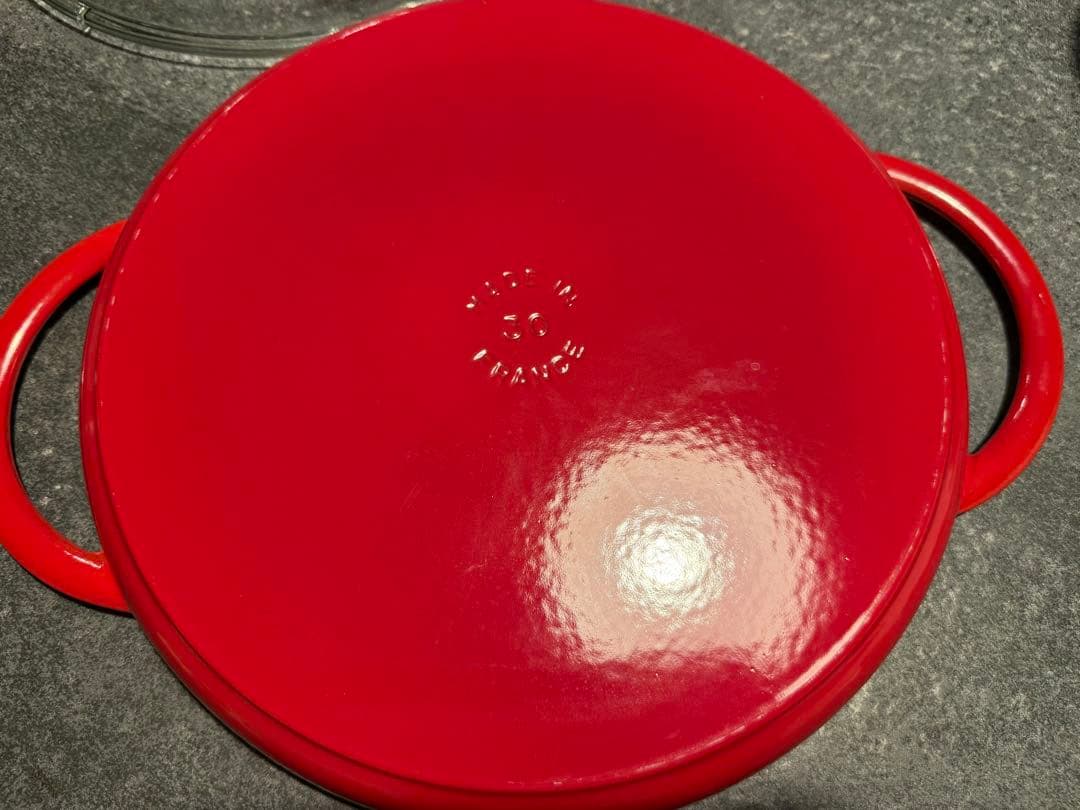 STAUB 赤 グリルパン 蓋付き