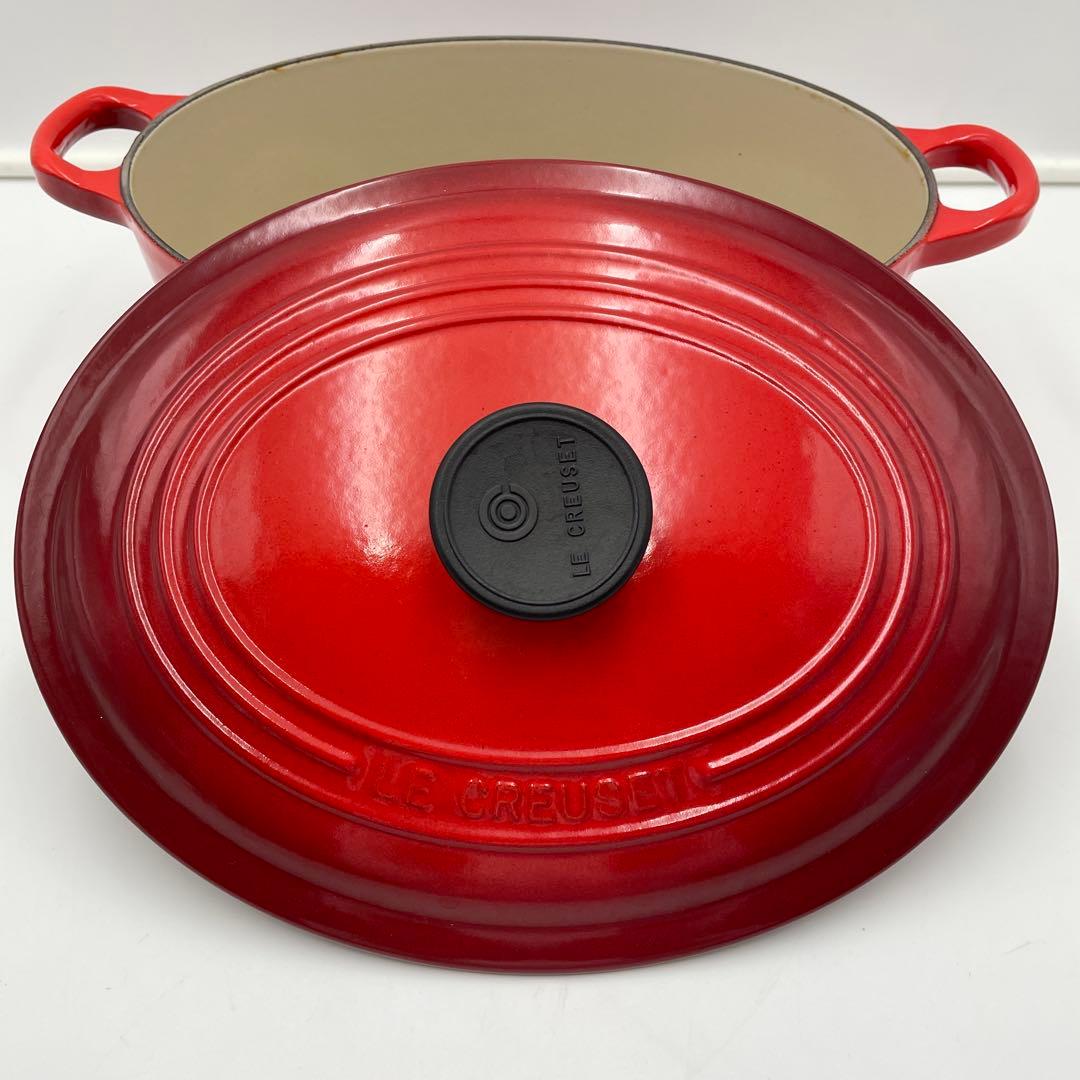 LE CREUSET ココット オーバル 27cm チェリーレッド 両手鍋