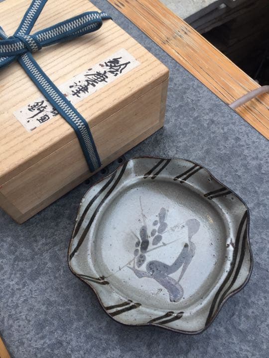 桃山時代 伝世品 古唐津 絵唐津 美人絵 茶碗 茶皿 図柄珍品