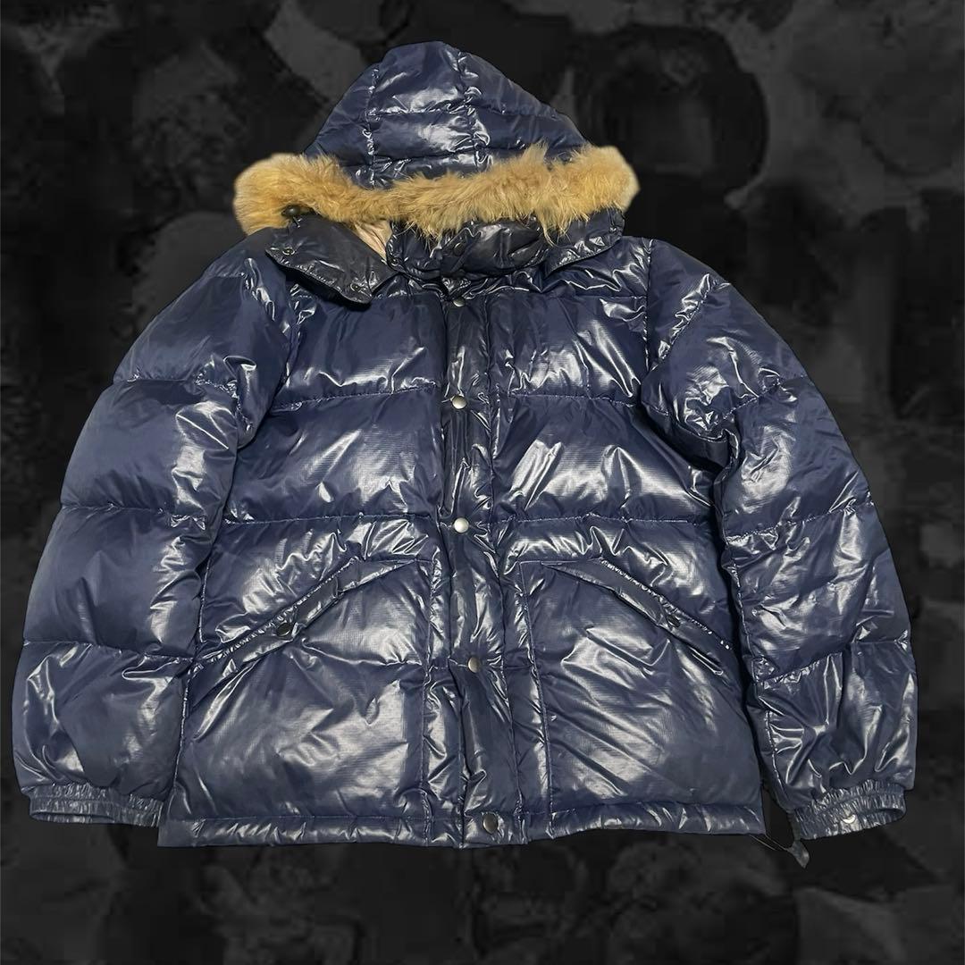 ファーダウンジャケット 光沢 y2k 00s 平成 お兄系 ドローコード